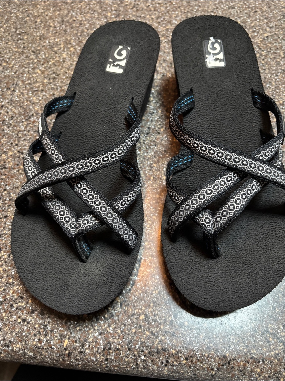Teva Women's Black and White Crisscross Sandals
